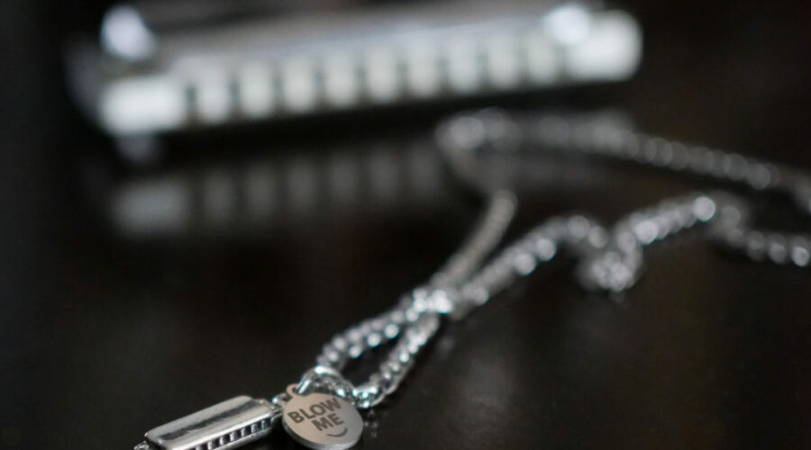 funny Harmonica necklace. gift ideas for harmonica players